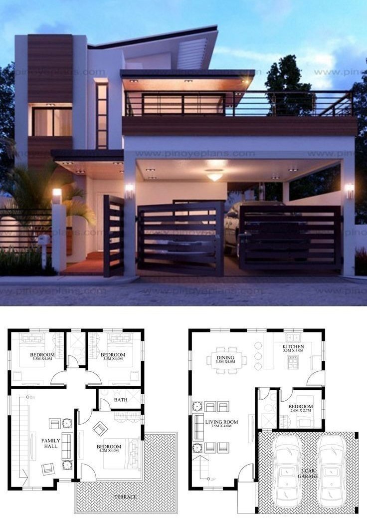 4BHK Modern Duplex House Design with Car Parking